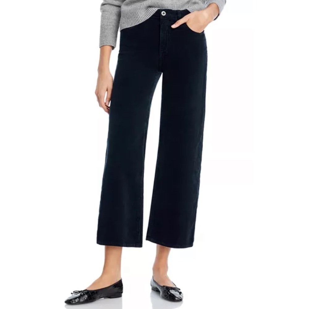 AG Saige Wide Leg Crop Corduroy Pants High Rise‎ Smooth Slate Size 4 (26) NWT